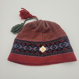 Smartwool 100% Merino Wool Beanie Multicolor Mens OS Tassels Ski Hat Hiking Cap